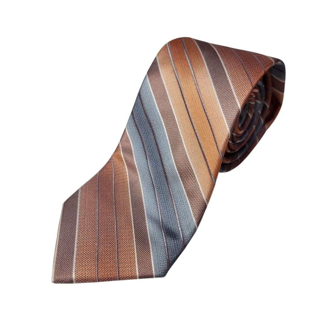 Van Heusen Striped Tie Pastel Pink Blue Orange Silver Gray Spring Easter Necktie